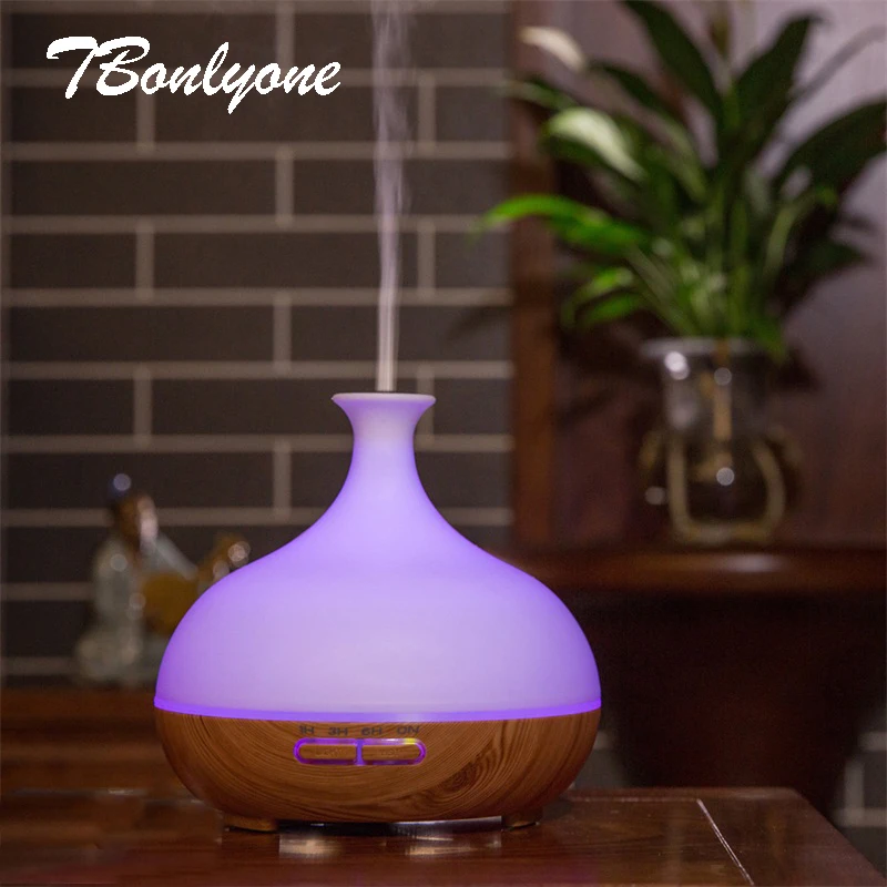 

TBonlyone 300ML Wood Grain Humidifier Aroma Lamp for Home Ultrasonic Electric Essential Oil Diffuser Aroma Diffuser Humidifiser