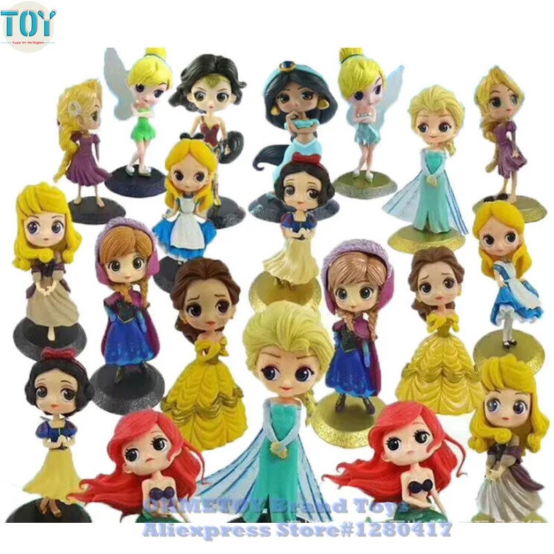 

New Princess Toys Cake Toppers Princess Cinderella Mermaid Ariel Snow White Belle Rapunzel Baking Girl Birthday Gifts