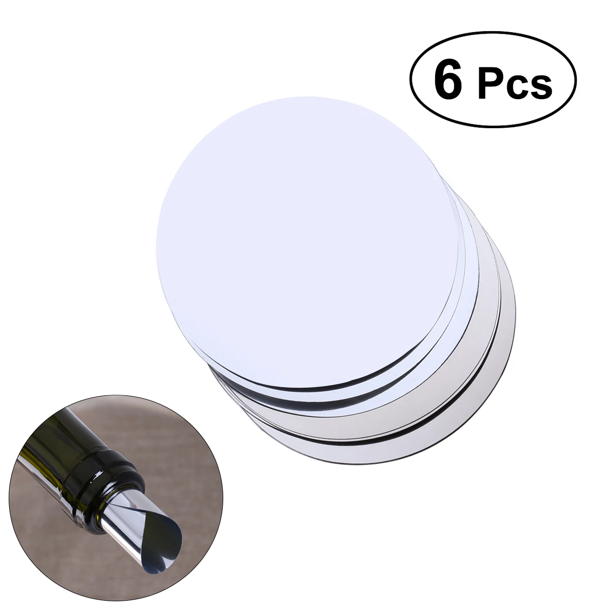 

6pcs Aluminum Foil Wine Pourer Disc Flexible Drip Stop Pour Spouts Disk (Silver)