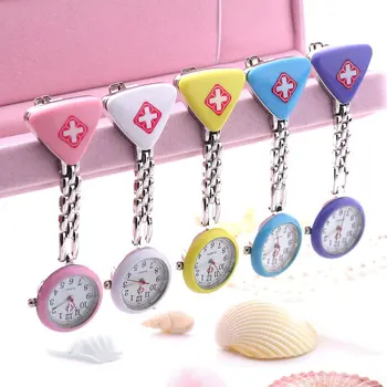 

BUMVOR 1PC Hot Sale 2018 Clip Nurse Doctor Pendant Pocket Quartz Red Cross Brooch Nurses Watch Fob Hanging Medical reloj