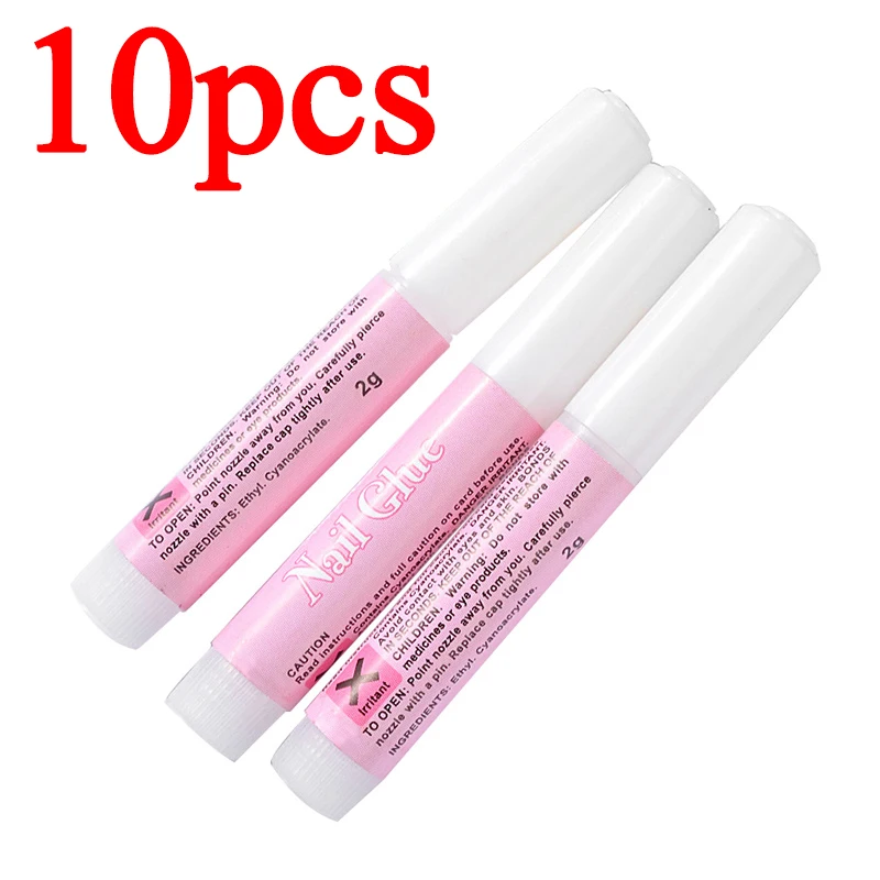 

10pcs Mini Professional Beauty Nail Glue False Art Decorate Tips Acrylic Glue Nail Accessories 2g False Nail Extension GlueTSLM1