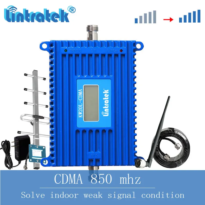 

lintratke CDMA 850 mhz 2g signal booster cellular mobile phone repeater with LCD display communication amplifier kit fdd b5 s8