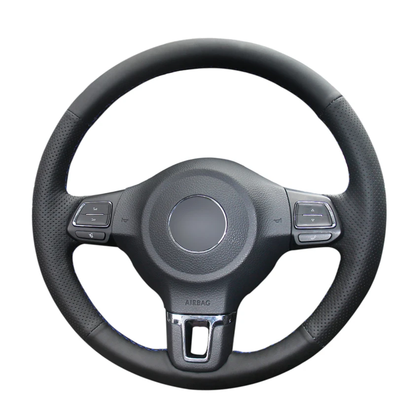 Чехол на руль из искусственной кожи для Volkswagen Golf 6 Mk6 Jetta Polo 2011 2012 2013 2014 | Автомобили