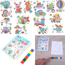 Cartoon Kids DIY Finger Painting Craft Set Children Colorful Fingerpaint Animals Drawing Picture Toy Kids Early