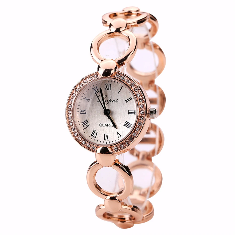 

OTOKY Brand Imitation ladies watch Gold Plated Circles Strap Stainless Steel Shinning Bracelet Quartz Wrist Watch reloj mujer