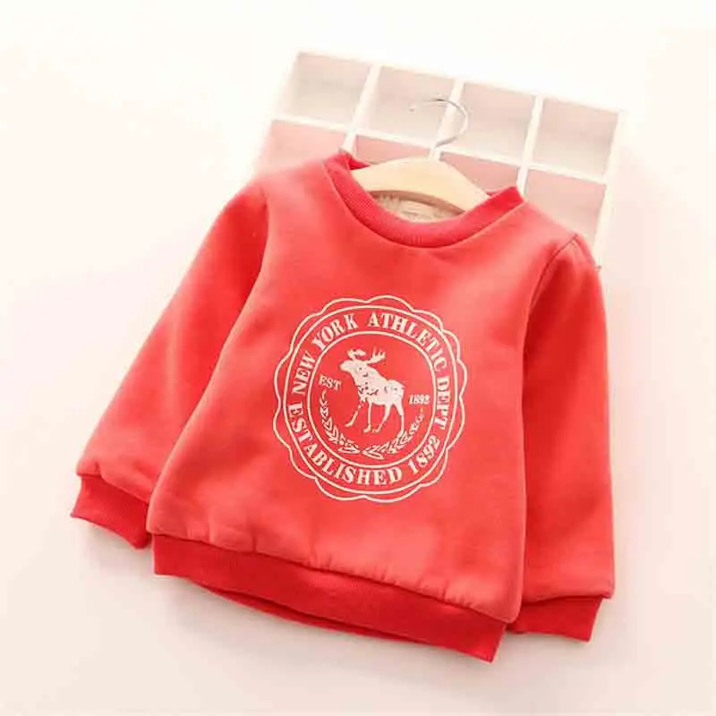 BibiCola/теплая одежда для маленьких девочек; детская плотная теплая футболка; Повседневный свитер для малышей; Детские Бархатные Топы с мехом; зимняя одежда для малышей - Цвет: picture color