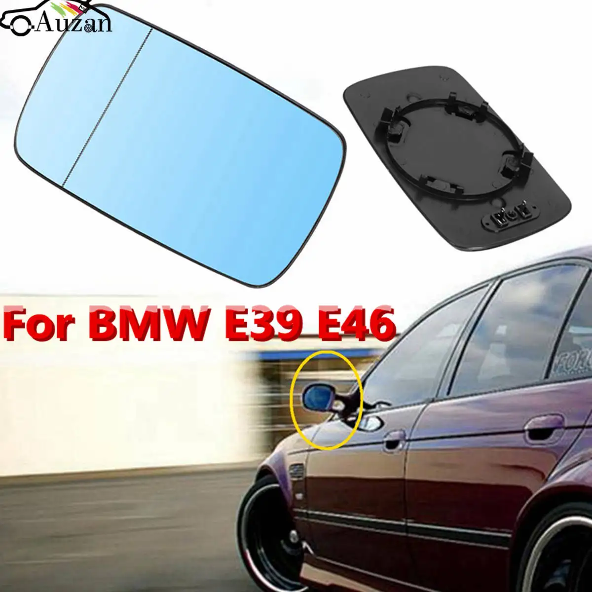 Левое и правое зеркальное стекло с подогревом синим крылом для BMW E39 E46 1998 2005|wing mirror