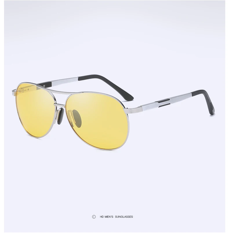 YSO очки ночного видения, мужские очки с алюминиево-магниевой оправой, поляризованные очки ночного видения для вождения автомобиля, антибликовые очки 6695