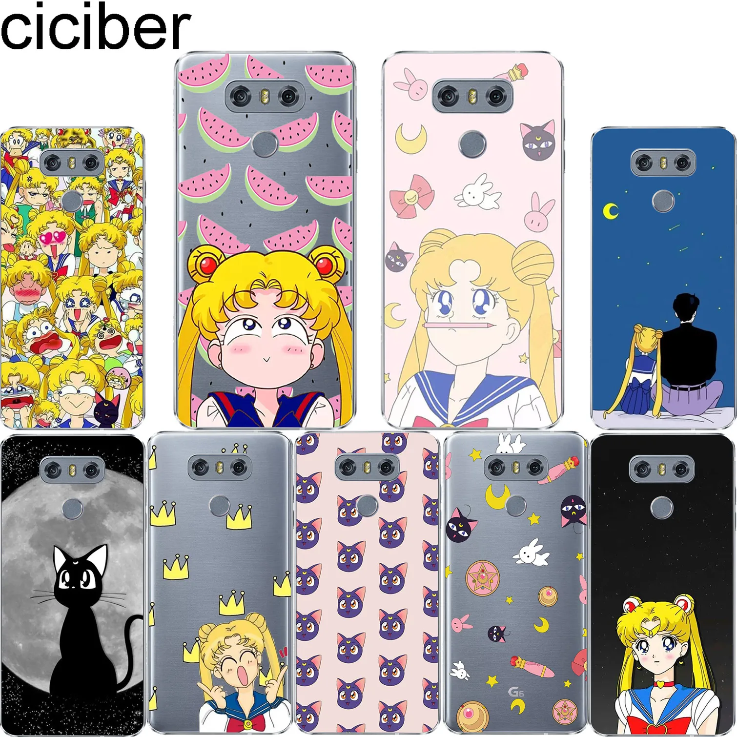 

ciciber Cute Cat For LG K10 K8 K7 K4 2017 2018 K9 K11 + Soft TPU Phone Case For LG V40 V35 V30 V20 THINQ G7 G6 G5 G4 Sailor Moon