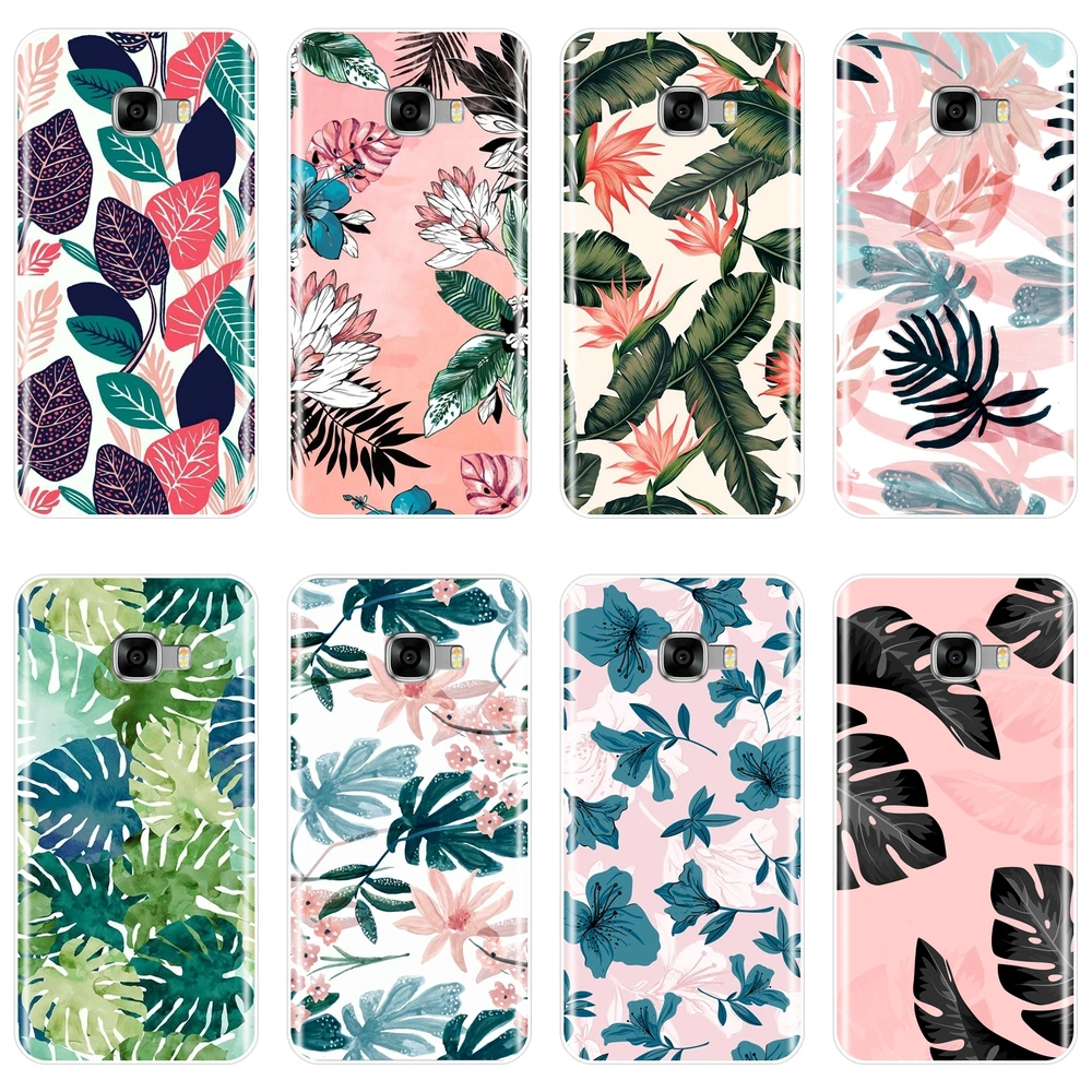 

Leaves Flower Soft Silicone Phone Case For Samsung Galaxy C9 C7 C5 Pro Back Cover For Samsung Galaxy C5 C7 C8 Case Coque