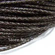 100 meter / lroll 3 мм плетёный натуральная кожа шнур кофе для браслет и ожерелье ювелирные изделия шнурок