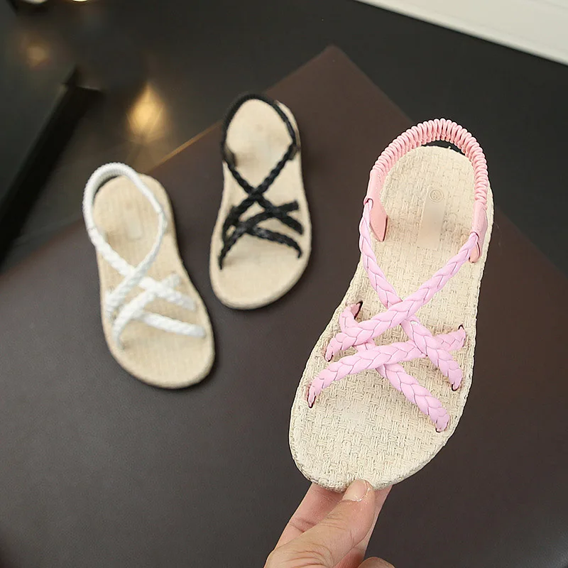 

2019 New Girls Sandals Big Filles Kid Shoes Summer Fashion Weaving Princess Shoes Children Sandals 3 4 5 6 7 8 9 10 11 Year Old
