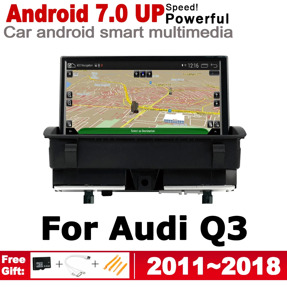 10,2" HD экран стерео Android 7,0 up Автомобильный gps Navi карта для Audi Q3 8V 2011~ MMI стиль мультимедийный плеер Авто Радио