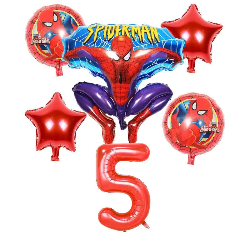 6 шт. супергерой Человек-паук Мстители Бэтмен Фольга Воздушный шар детский день рождения поставки 32 дюймов номер Детские Супермен игрушечные лошадки