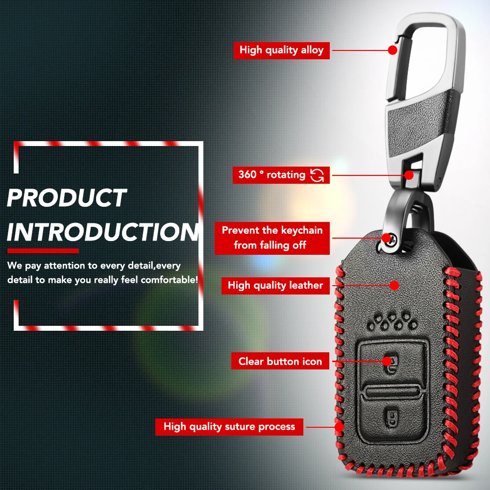Модный кожаный чехол-брелок для ключей для Honda Vezel City Civic Jazz BRV BR-V HRV подходит для дистанционного ключа для автомобиля