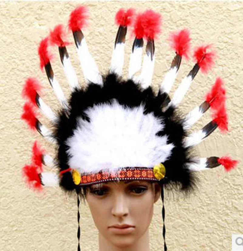 

Indian Headdress RPG Funny Clown Hat Synthetic Hair Wig New Fans Stage Performance Colorful Christmas