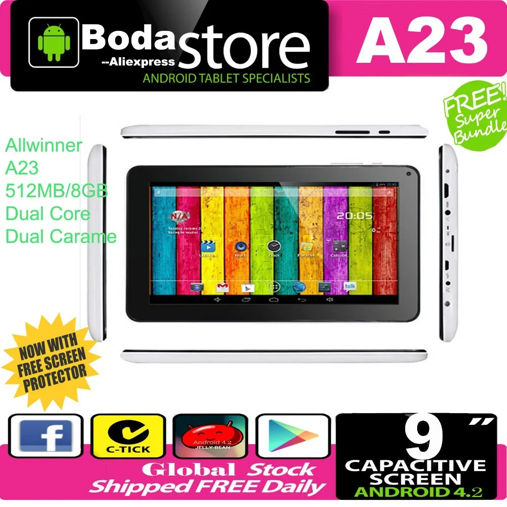 

Free Shipping A33 MID - Cheap Tablet PC A23 Q88 - 9 inch Capacitive Screen + Android 4.2 + Camera + Wifi + 1.5GHz + Bluetooth