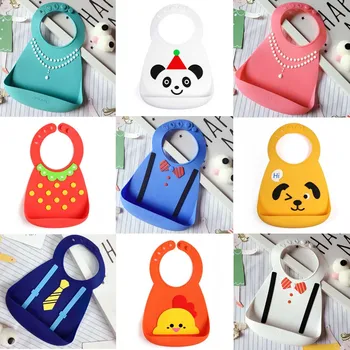 

New Arrive Baby Bibs Waterproof Silicone Feeding Infant Saliva Towel Newborn Cartoon Aprons Baby Food-grade Silicone Bibs 2018