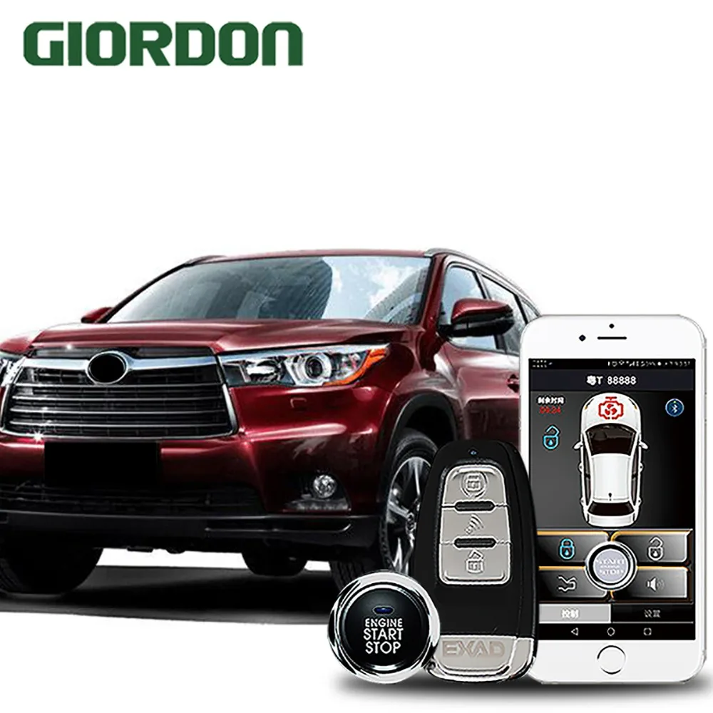 

Highlander 2018 car accessories Keyless Entry Comfort System PKE Phone APP Remote Start Car Engine Car Alarm Push 913