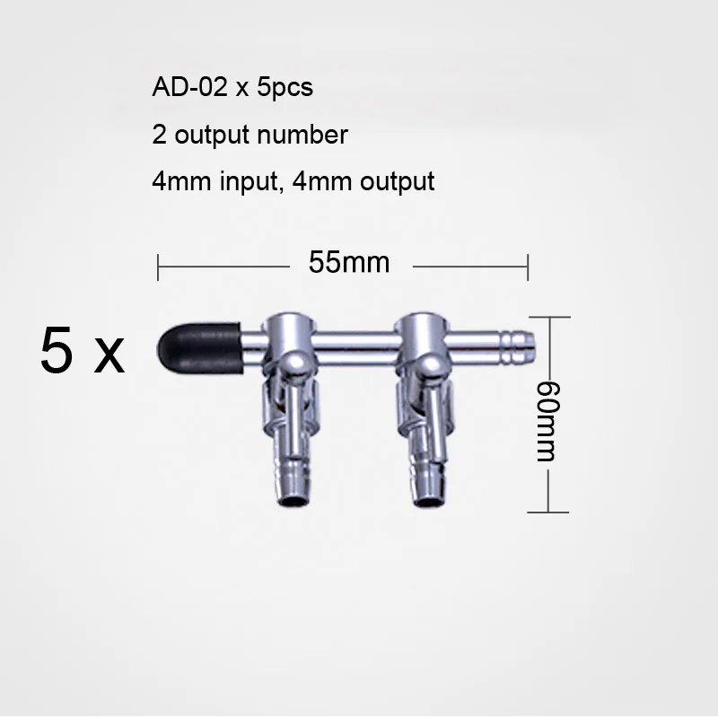 Воздушный насос, аксессуары из нержавеющей стали, регулятор кислородного переключателя, аквариумный воздушный насос, воздушные компрессоры, Воздушная трубка, присоска - Цвет: AD02 x 5PCS