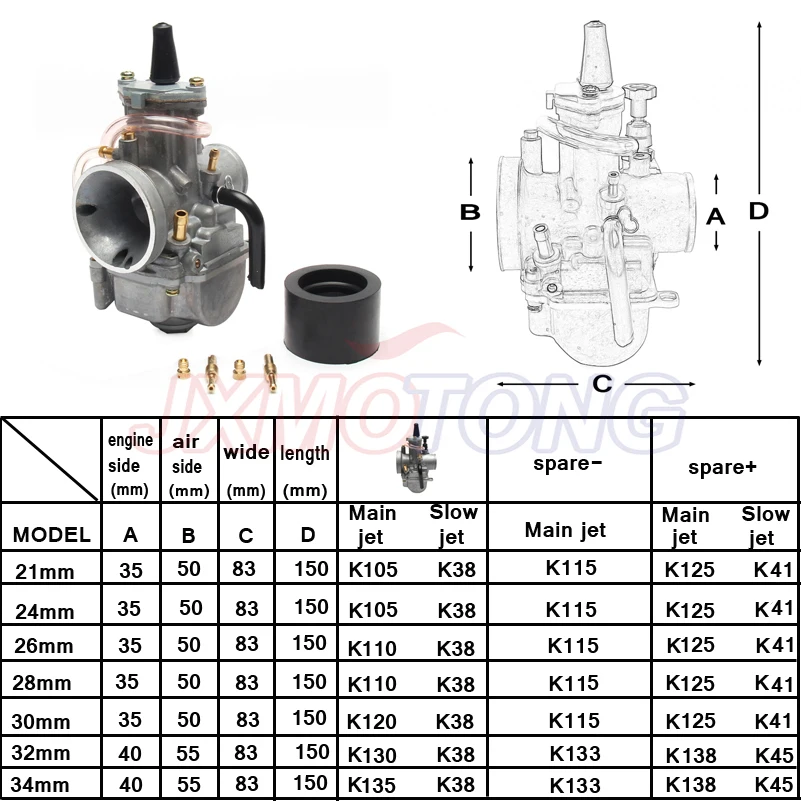 Мотоцикл PWK карбюратор keihin косо pwk Карбюратор Carb 21 24 26 28 30 32 34 мм с power jet подходят на гоночных двигателя