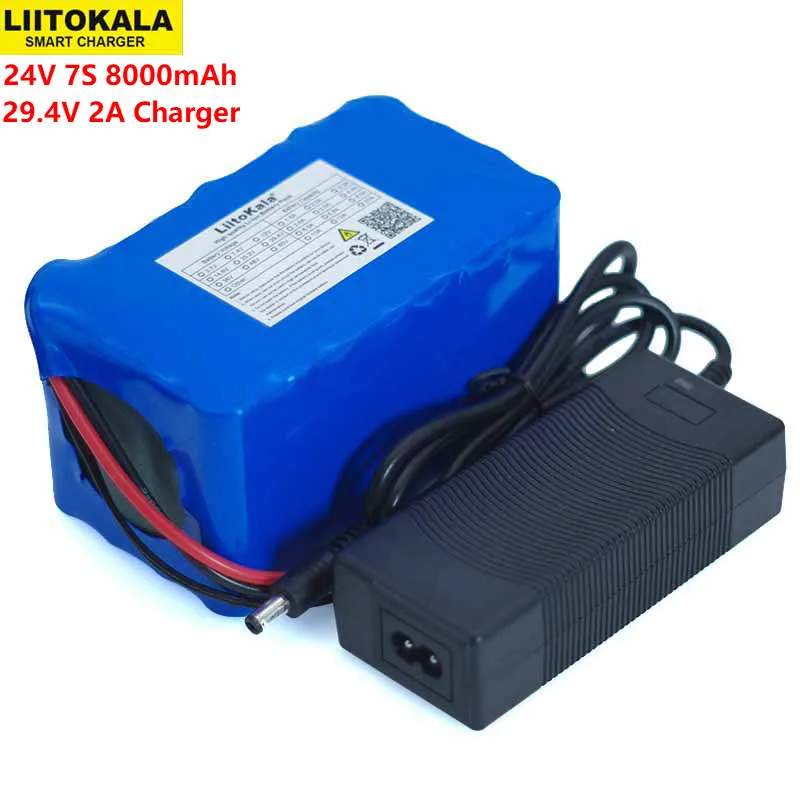 Литиевый аккумулятор LiitoKala 24 В 7S4P 8000 мАч 8 Ач 18650 BMS 29 4 в | Электроника