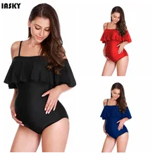 IASKY/Новинка года; слитные купальные костюмы для беременных; большие размеры; купальный костюм для беременных; пляжная одежда; S-5XL