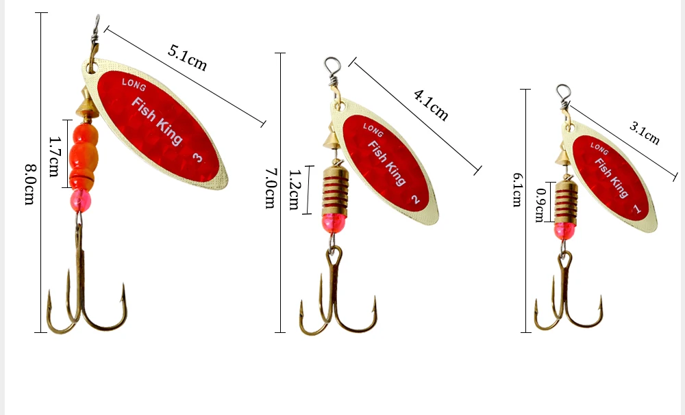 FISH KING 4,5 7,2 10,9 17,2 29,8 г металлическая рыболовная блесна для спиннинга ложка жесткая приманка Искусственные воблеры для троллинга форели для щуки
