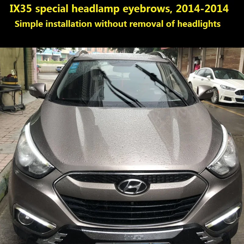 

2 pieces Cross-border IX35 special lamp eyebrow LED daylight yellow light turn to external tear-eye headlight