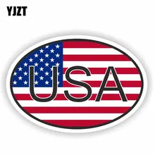 YJZT 12 см* 8 см персональная Автомобильная наклейка Американский код страны Овальный с флагом Наклейка ПВХ 6-0197