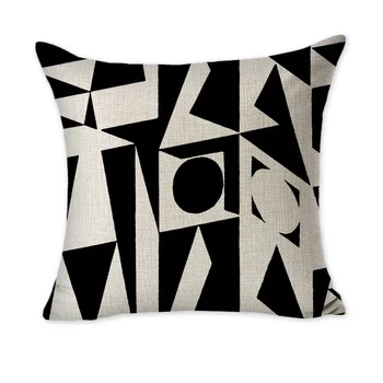 RUBIHOME Creative Decorative Cushion Cover Throw Pillowcase Polyester Thickness Fabric Home Decor Geometry Black Design