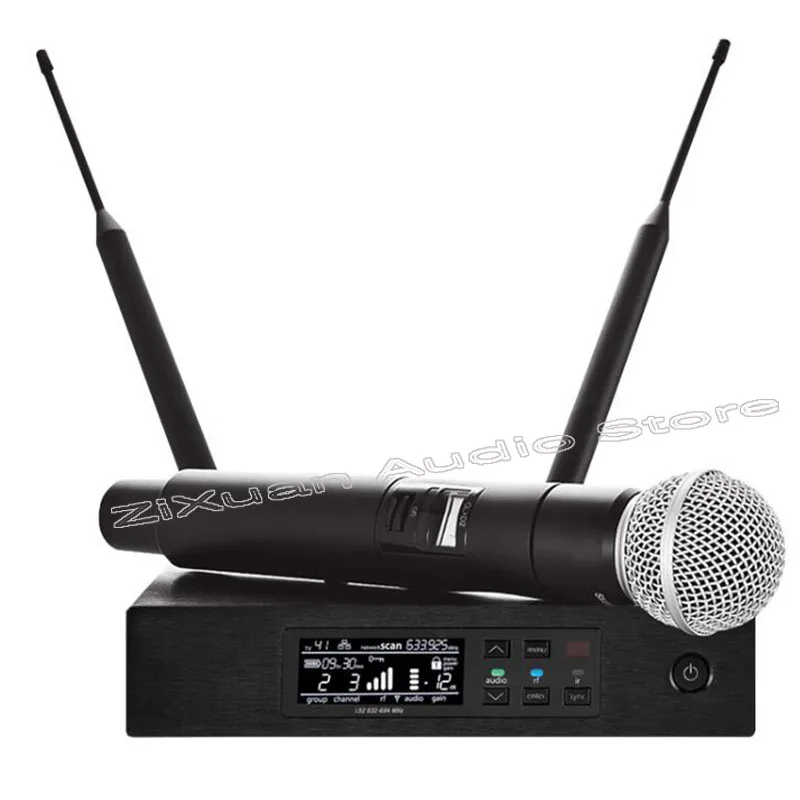 

Professional True Diversity UHF Stage Performance Wireless Handheld Microphone Headset Lavalier Wireless Microphone System MIC