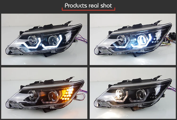 AKD Тюнинг автомобилей Фара для Toyota Camry- фары светодио дный DRL ходовые огни би-ксенон луч Противотуманные фары ангел глаза авто
