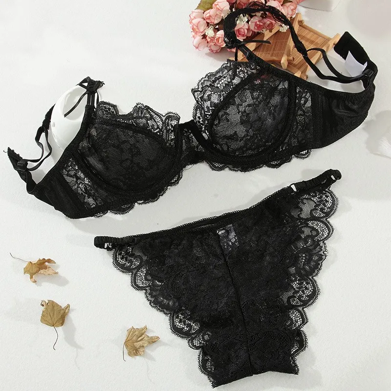 Varsbaby Ultra-Thin Sexy Lace Underwire Lingerie Floral Adjusted-Straps  Women Bra Sets - AliExpress