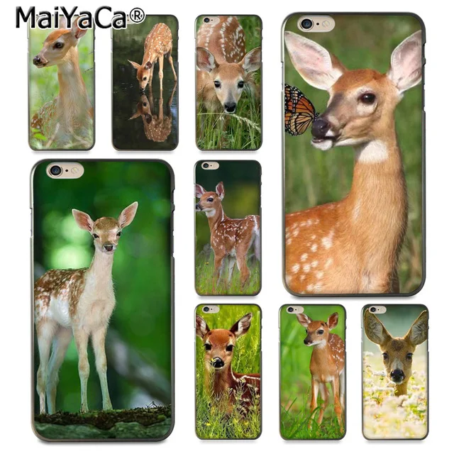 MaiYaCa животное милый олень сделай сам для iPhone 4S 5C 5S 6S 7 8 Plus X XR XS MAX Samsung черный мягкий