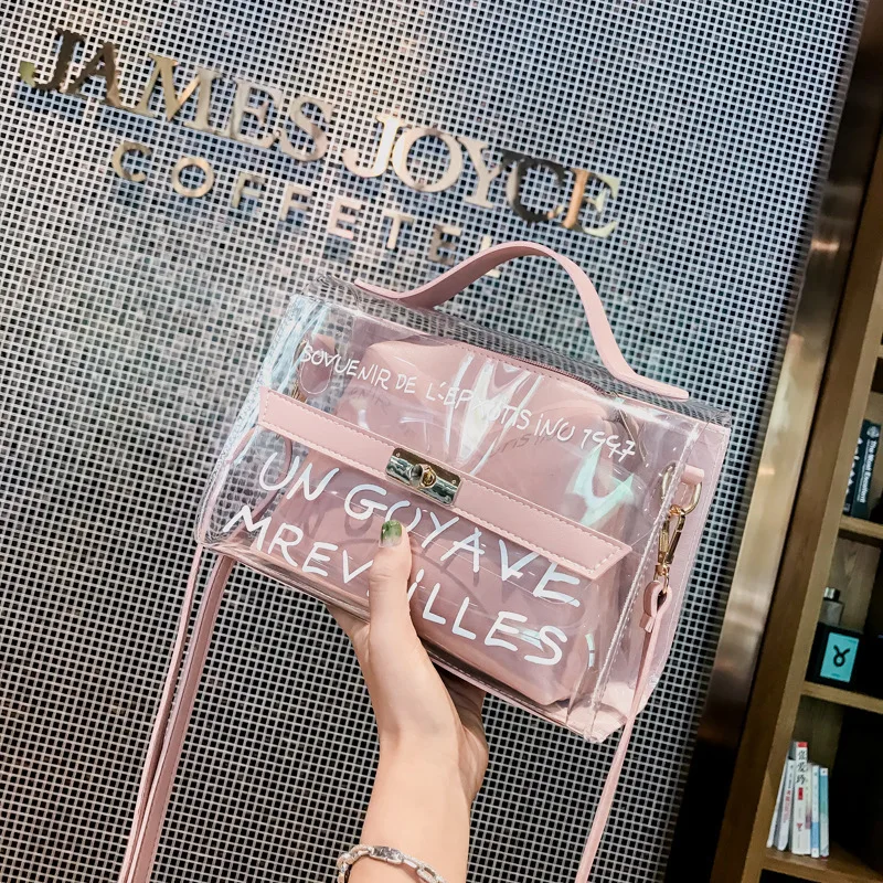 SENFDEN 2018 new summer fashion PVC transparent satchel Korean style casual single shoulder bag handbag | Багаж и сумки