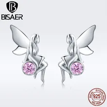 Мода 925 стерлингового серебра Фея фигура Guardian шпилька Ангел Серьги для женщин серьги ювелирные изделия brincos bijoux ECE395