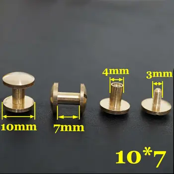 

50pc Q2-10x7 Solid Brass belt screw Chicago Screw Leathercraft