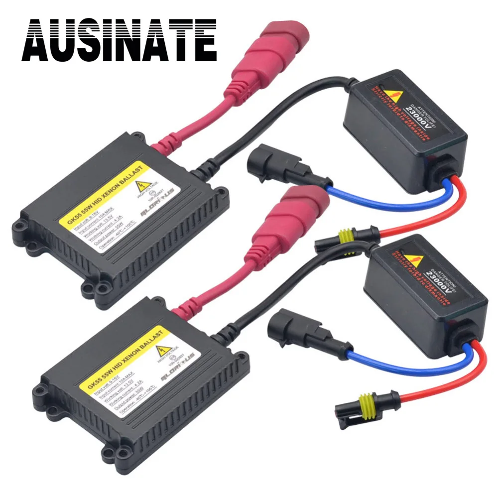 

2pcs 12V AC 55W hid xenon ballast Digital slim ballast block ignition electronic ballast for HID kit xenon H7 H4 H1 H3 H11