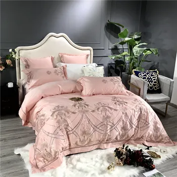 

Luxury Royal Embroidery 80S Egyptian Cotton Palace Bedding Set Queen King Size Duvet Cover Bed sheet/Linen Pillowcases 4/6pcs