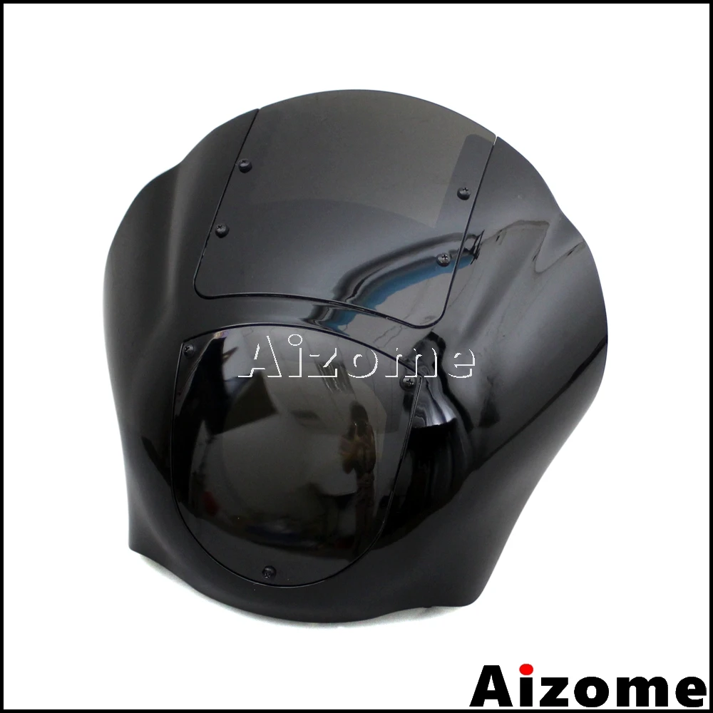 Черный обтекаемые фары четверти обтекатель для Harley XL XLH 1200 железо 883 XL883N FXR FXD Dyna