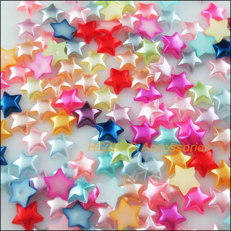 

Fashion 80Pcs Tiny Lovely Star Mixed Acrylic Plastic FlatBack 10.5mm