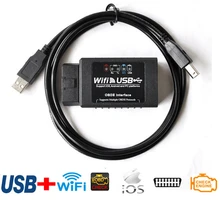 New Update ELM327 WIFI USB ELM327 USB Scanner Diagnostic Tool ELM 327 Wifi OBD ii Support Android / IPH0NE/IPAD/I-P-0D