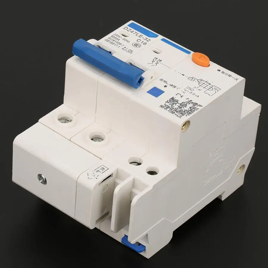2P+ 2 RCBO выключатель остаточного тока с более чем и коротким ток утечки защиты DZ47LE-32 C16 230 V/16A