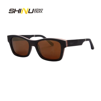 

Luxury Wood Sunglasses Polarized Men Brand Designer Ebony+Aluminium+Pear Laminated Wooden Sun Glasses Driving Eyeglasses 6113