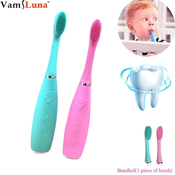 

Waterproof Electric Toothbrush Ultrasonic Silicone Oral Care Whitening Teeth Soft Hair Automatic Children Toothbrush USB Charge