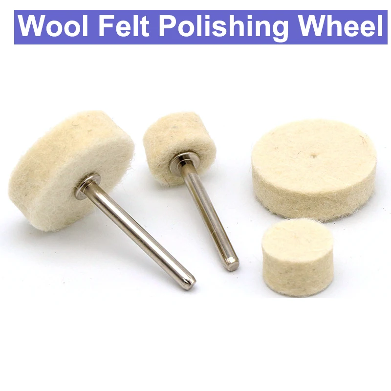 20pcs Wool Felt Polishing Buffing Wheel Grinding Polishing Pad With 2pcs 3.2mm Mandrel For