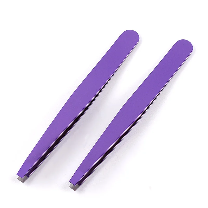 

AMSIC 2pcs Eyebrow Tweezers Professional Stainless Steel Face Hair Removal Eye Trimmer Eyelash Clip Cosmetic Eye Beauty AM304