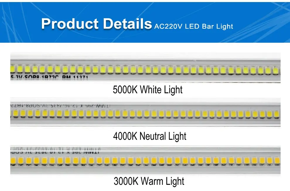 Светодиодный свет бар AC220V высокое Яркость светодиодный труба 50 см 72 светодиодный s 2835 Светодиодный жесткой полосы энергосбережения