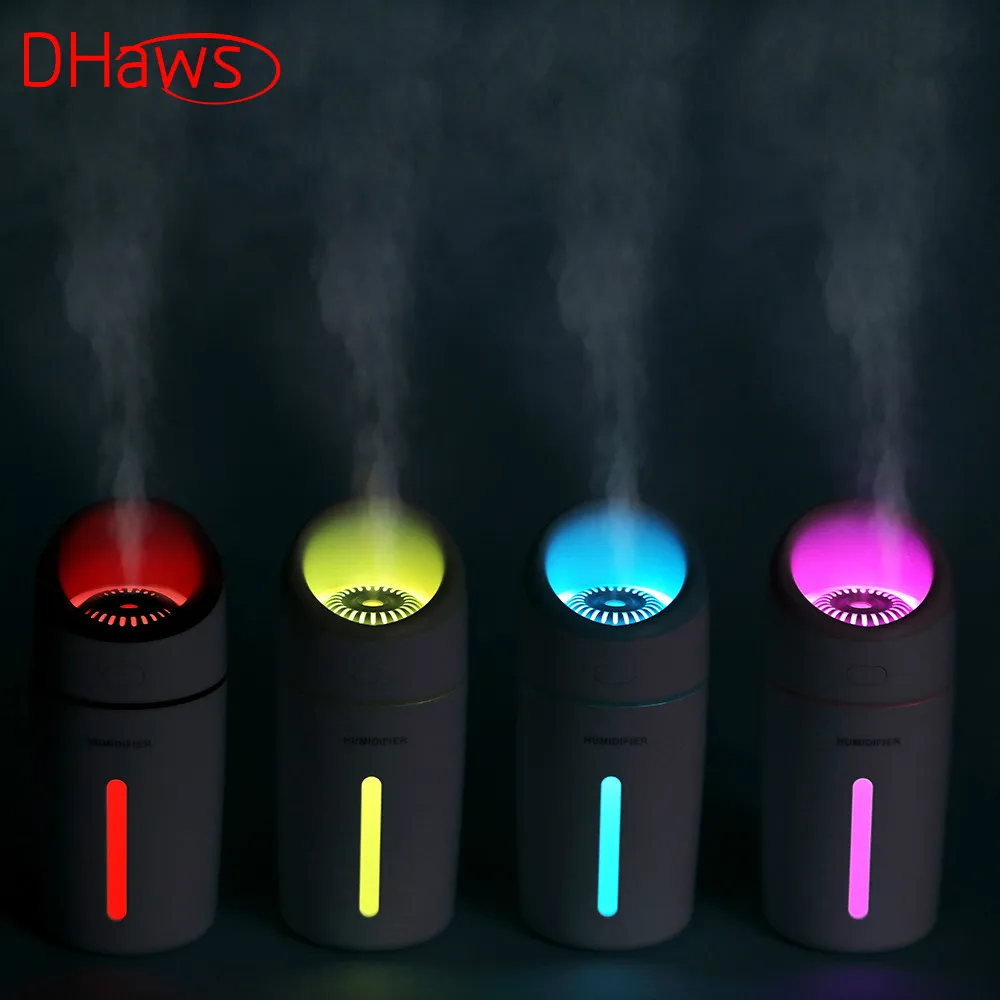 

DHaws 320ML Ultrasonic Air Humidifier Aroma Diffuser with LED Night Light And USB Fan Mini USB Purifier Mist Maker Fogger
